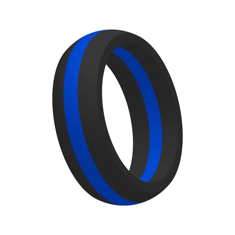 Men's Thin Blue Line Silicone Ring